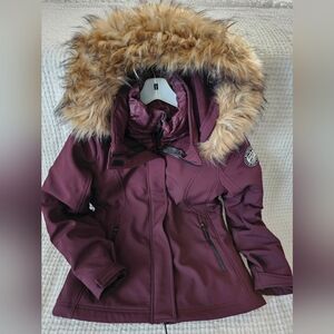 Women's Layered Winter Snow Coat With Fur Hood - 2 Coats in 1 by Reebok